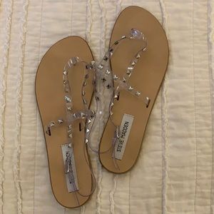 Steve Madden sz 8 1/2 clear studded sandals